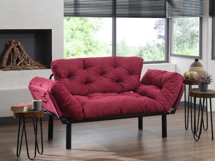 Atelier Del Sofa Nitta Sofá-Cama de 2 Plazas Burdeos